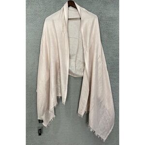 Lord & Taylor Shawl OS Pink Metallic Wrap Quiet Luxury Holiday Chic Glam NWT